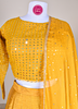 Image of Sunshine Yellow Georgette Lehenga Choli with Intricate Mirror Detailing