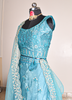 Image of Azure Blue Mirror Work Organza Lehenga Set