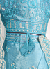 Image of Azure Blue Mirror Work Organza Lehenga Set