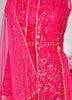 Image of Fuchsia Pink Sequin Embroidered Net Lehenga Set