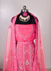 Image of Majestic Pink Hand-Embroidered Net Lehenga Set