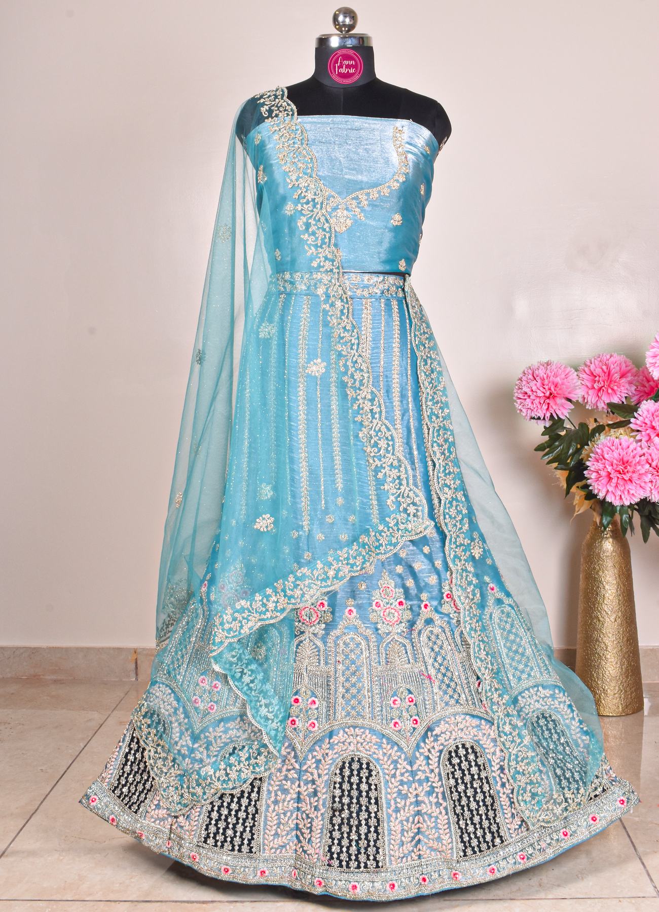 Regal Zari & Threadwork Silk Lehenga Set