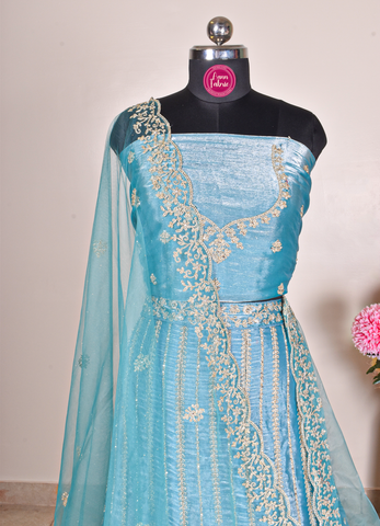 Regal Zari & Threadwork Silk Lehenga Set