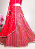 Image of Royal Red Mirror Work Bandhani Lehenga Set